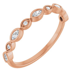 14K Rose 1/6 CTW Lab-Grown Diamond  Anniversary Band