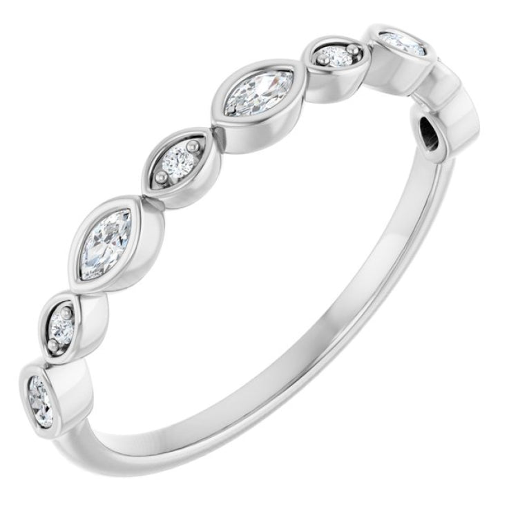 14K White 1/6 CTW Lab-Grown Diamond  Anniversary Band