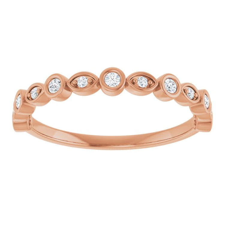 14K Rose 1/6 CTW Lab-Grown Diamond  Anniversary Band