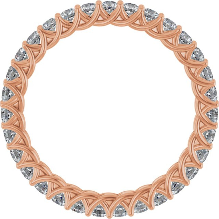 14K Rose 7/8 CTW Lab-Grown Diamond  Eternity Band