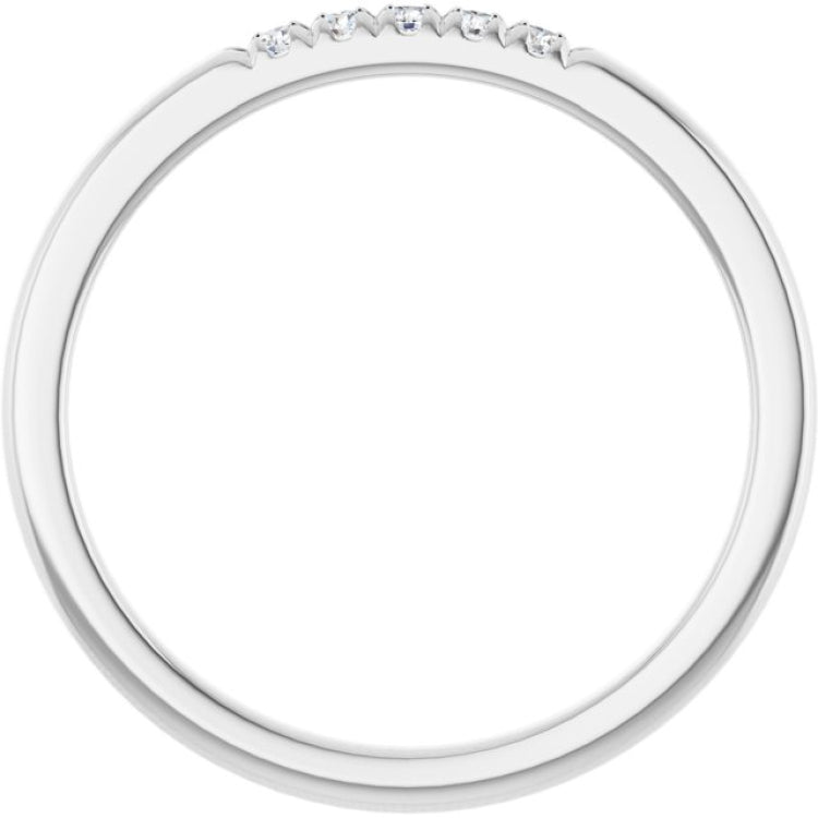 14K White .08 CTW Lab-Grown Diamond French-Set Anniversary Band