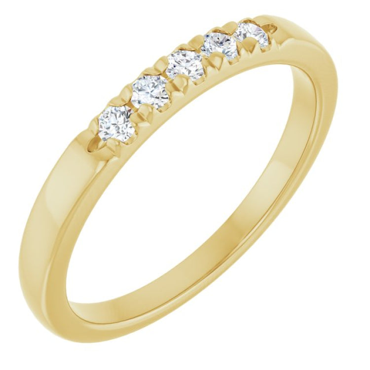 14K Yellow 1/6 CTW Lab-Grown Diamond French-Set Anniversary Band