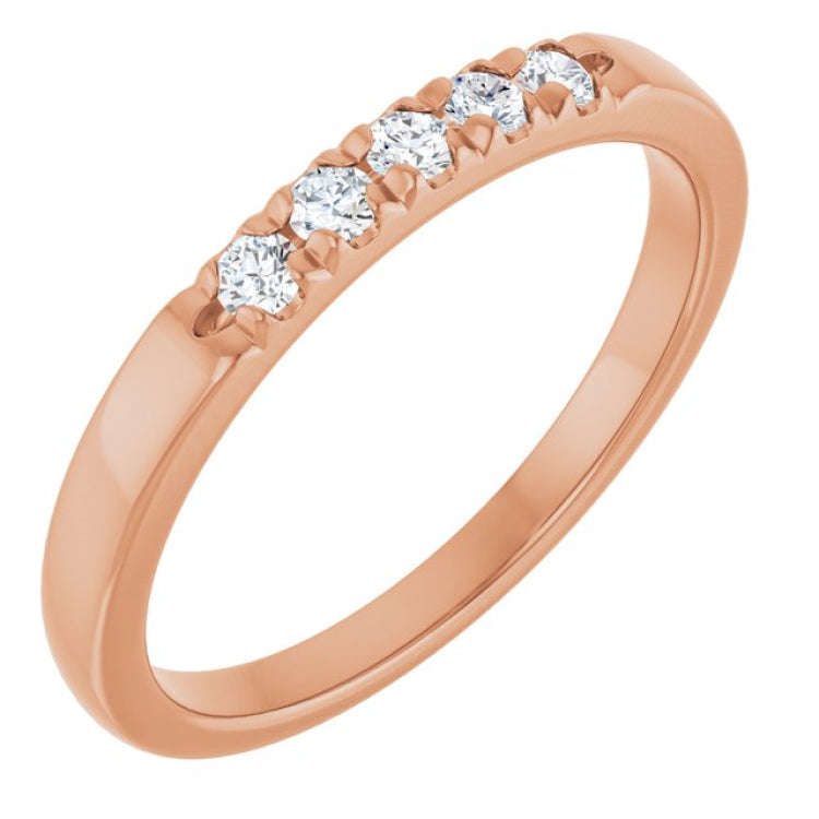 14K Rose 1/6 CTW Lab-Grown Diamond French-Set Anniversary Band