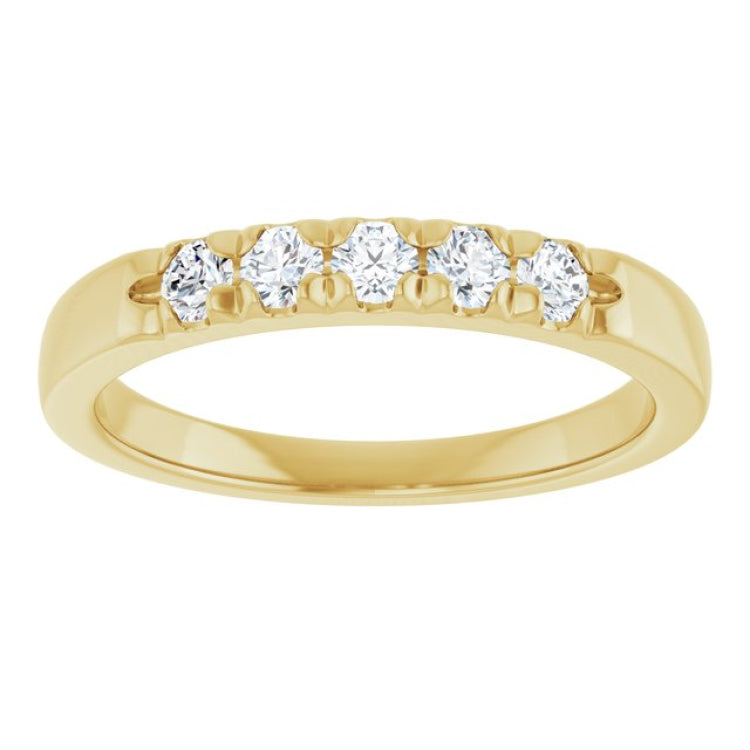 14K Yellow 1/3 CTW Lab-Grown Diamond French-Set Anniversary Band