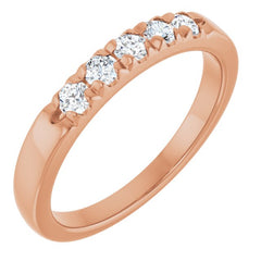 14K Rose 1/3 CTW Lab-Grown Diamond French-Set Anniversary Band