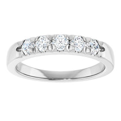 14K White 1/2 CTW Lab-Grown Diamond French-Set Anniversary Band