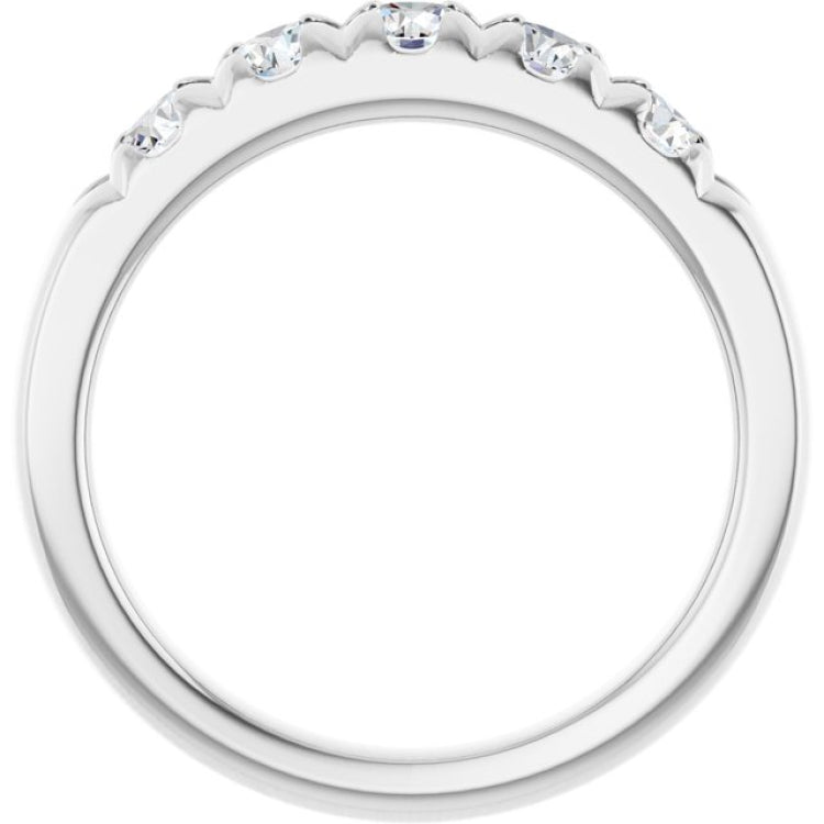 Platinum 3/4 CTW Lab-Grown Diamond French-Set Anniversary Band