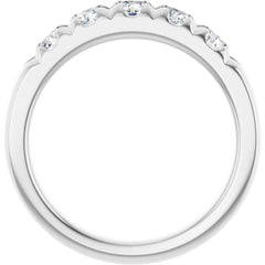 Platinum 3/4 CTW Lab-Grown Diamond French-Set Anniversary Band