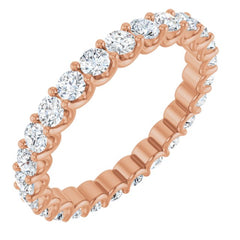 14K Rose 1 3/8 CTW Natural Diamond Eternity Band Size 5