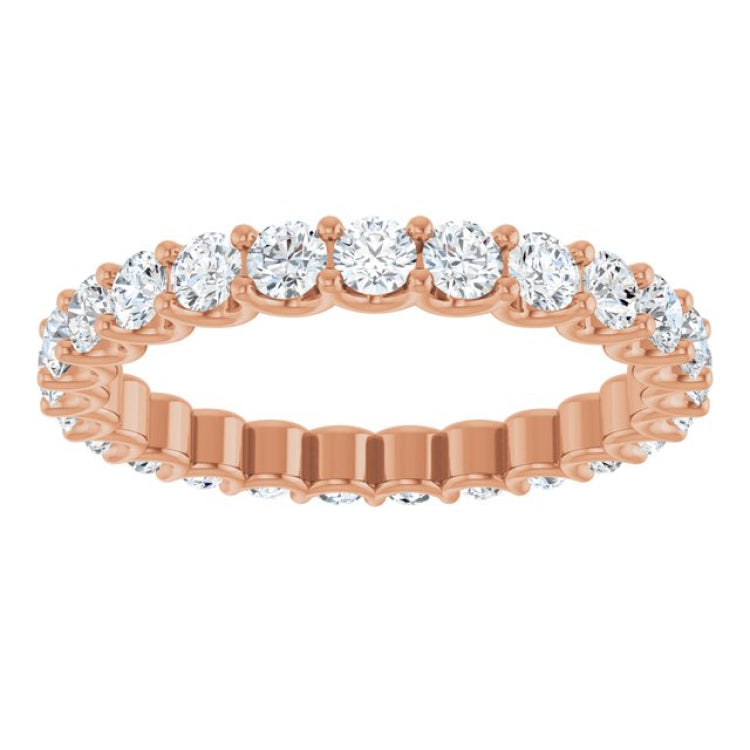14K Rose 1 3/8 CTW Natural Diamond Eternity Band Size 5