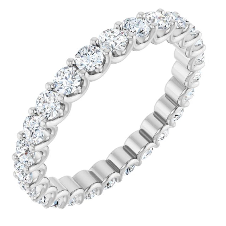 14K White 1 3/8 CTW Natural Diamond Eternity Band Size 5