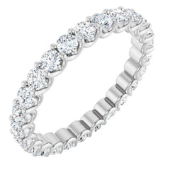 14K White 1 3/8 CTW Natural Diamond Eternity Band Size 5