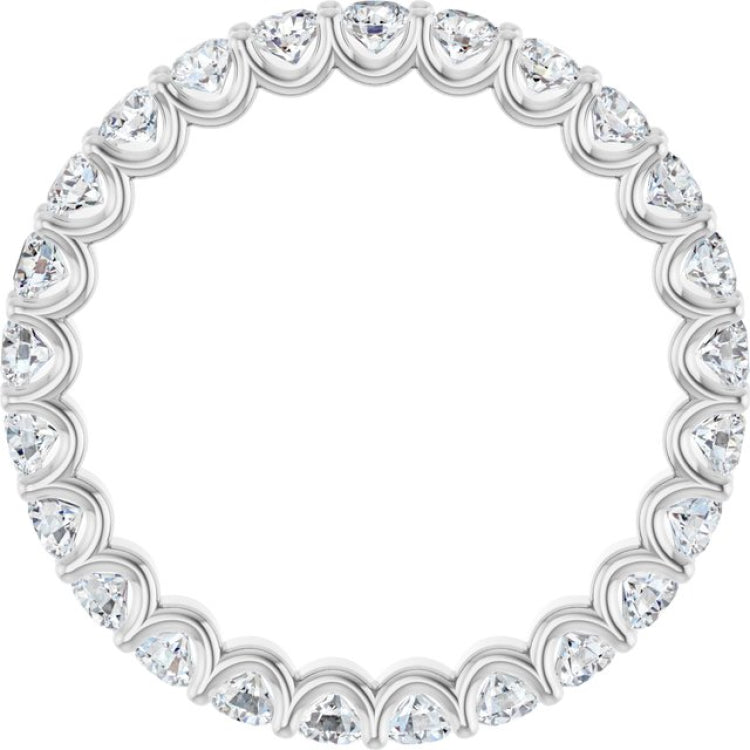 14K White 1 3/8 CTW Natural Diamond Eternity Band Size 5