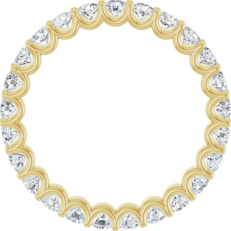 14K Yellow 1 3/8 CTW Natural Diamond Eternity Band Size 5