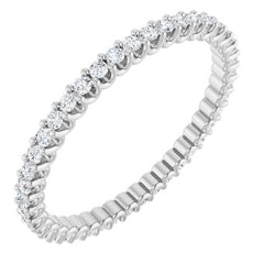 14K White 1 3/8 CTW Natural Diamond Eternity Band Size 6.5