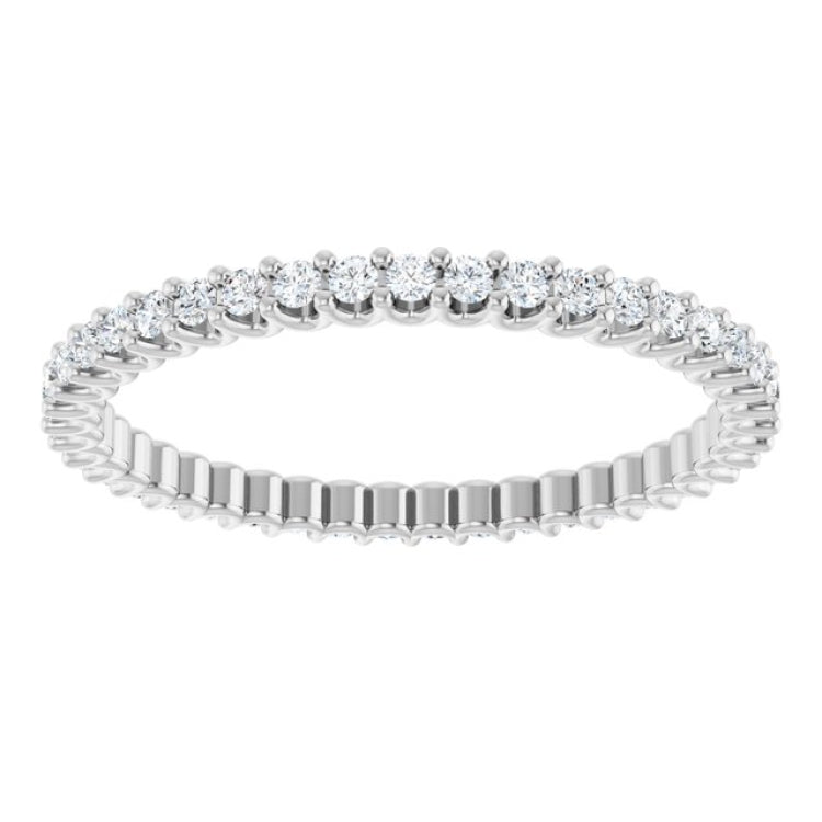 14K White 1 3/8 CTW Natural Diamond Eternity Band Size 6.5