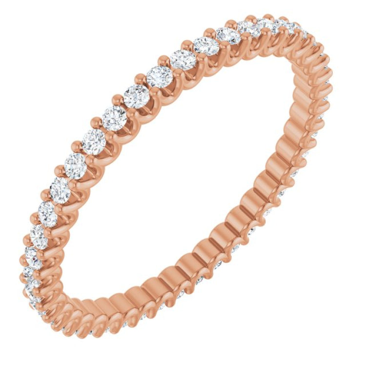 14K Rose 1 1/2 CTW Natural Diamond Eternity Band Size 7