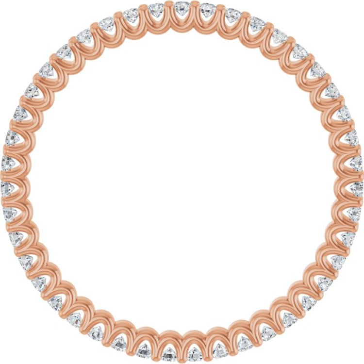 14K Rose 1 1/2 CTW Natural Diamond Eternity Band Size 7