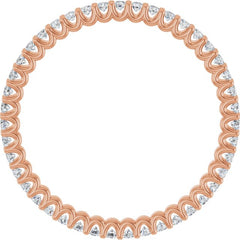 14K Rose 1 1/2 CTW Natural Diamond Eternity Band Size 7