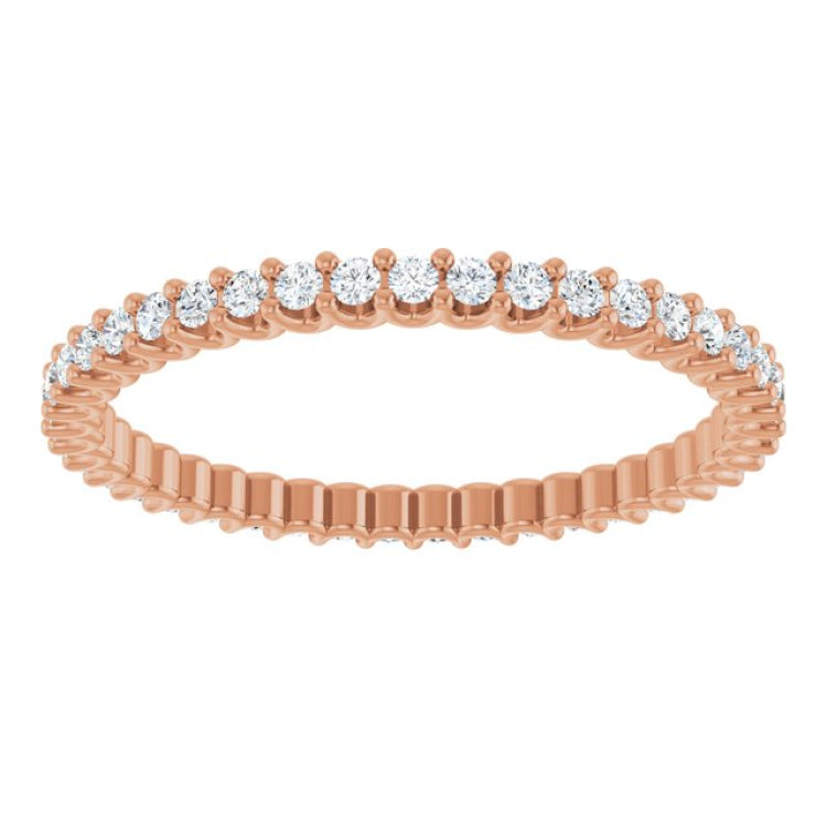 14K Rose 1 1/2 CTW Natural Diamond Eternity Band Size 7