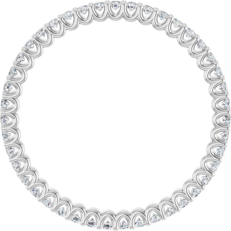 14K White 1 3/4 CTW Natural Diamond Eternity Band Size 5