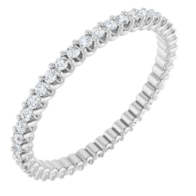 14K White 1 3/4 CTW Natural Diamond Eternity Band Size 5.5