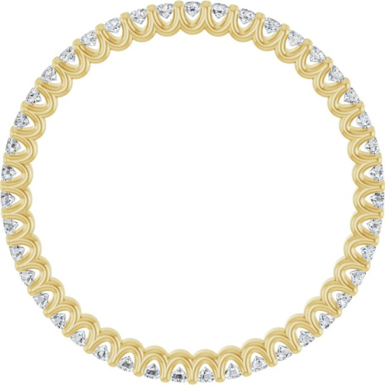 14K Yellow 1 7/8 CTW Natural Diamond Eternity Band Size 6.5