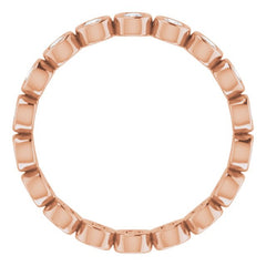 14K Rose 1/2 CTW Natural Diamond Eternity Band Size 6.5