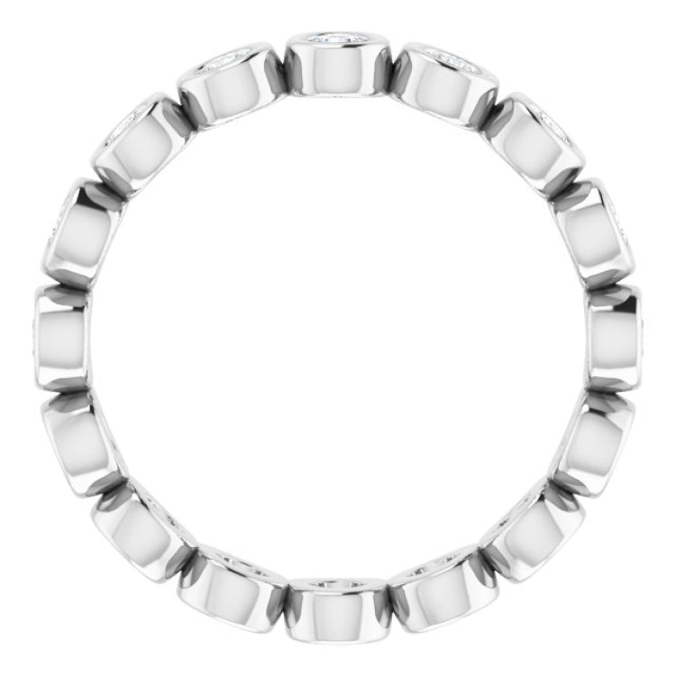 14K White 1/2 CTW Natural Diamond Eternity Band Size 6.5