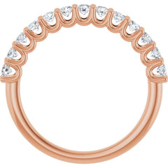 14K Rose 5/8 CTW Natural Diamond Anniversary Band