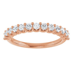 14K Rose 5/8 CTW Natural Diamond Anniversary Band