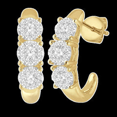 14K 1.25ct Diamond Cluster Earrings