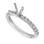 14k .33ct-Diamond Four-Prong Semi-Mount Ring