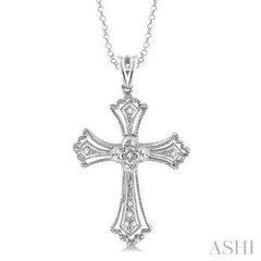 925 0.05CT Diamond Cross Pendant