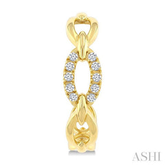 1/5 Ctw Round Cut Diamond Open Link Fashion Half hoop Earrings in 14K Yellow Gold