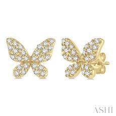 10k .20ct-Diamond Petite Butterfly Earrings