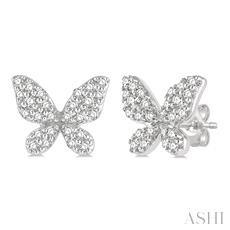 10k .20ct-Diamond Petite Butterfly Earrings