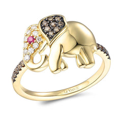 14K 0.22CT DIAMOND 0.01CT RUBY RING
