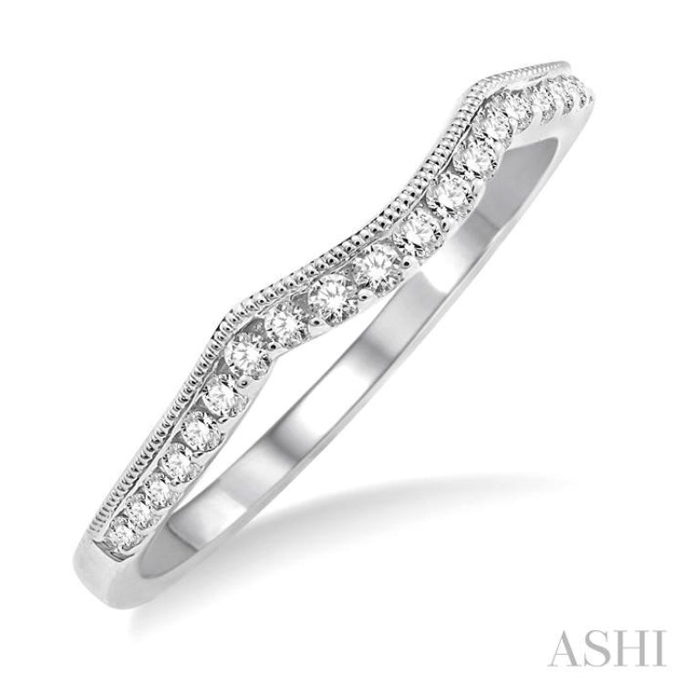 1/6 ctw Round Cut Diamond Wedding Band in 14K White Gold