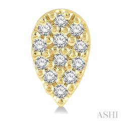 1/10 Ctw Pear Shape Round Cut Diamond Petite Earrings in 10K Yellow Gold