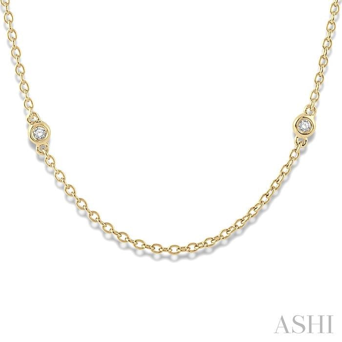 1/5 Ctw Round Cut Diamond Fashion Necklace in 14K Yellow Gold