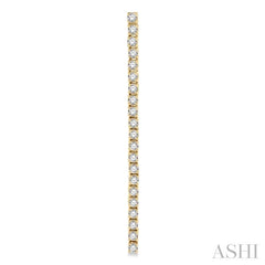1 1/2 Ctw Single Line Drop Round Cut Diamond Tennis Earrings in 14K Yellow Gold
