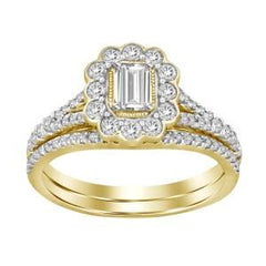 14K 1.25ct Dia Solitaire Emerald-Ring