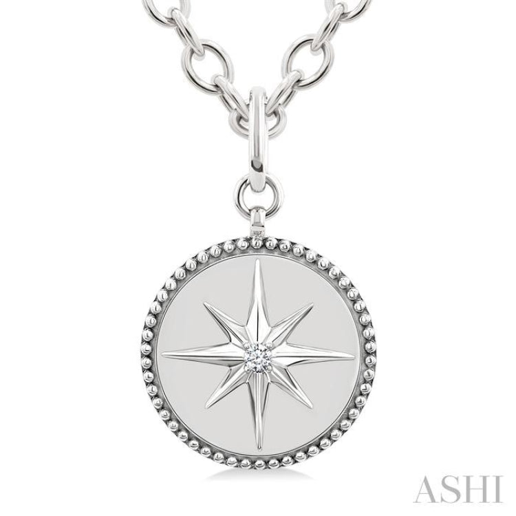 .05CTRDDM COMPASS MEDALLION PD SL-G+CH*