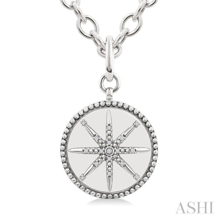 .07CTRDDM COMPASS MEDALLION PD SL-S+CH*