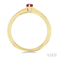 5x3 MM Pear Shape Ruby Precious Solitaire Ring in 14K Yellow Gold
