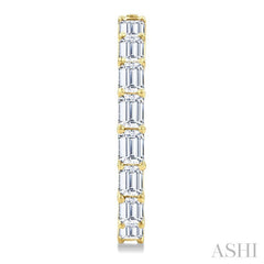 1 7/8 Ctw North-South Emerald Cut Diamond Fashion Hoop Earrings in 14K Yellow Gold