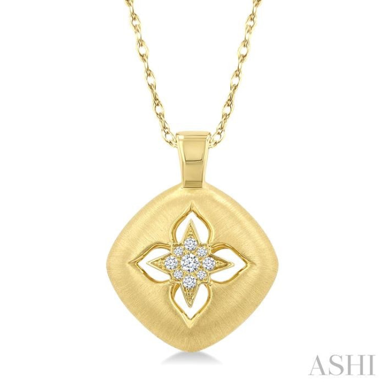 .06CTRDDM FLORAL PD YG 14K-G+CH