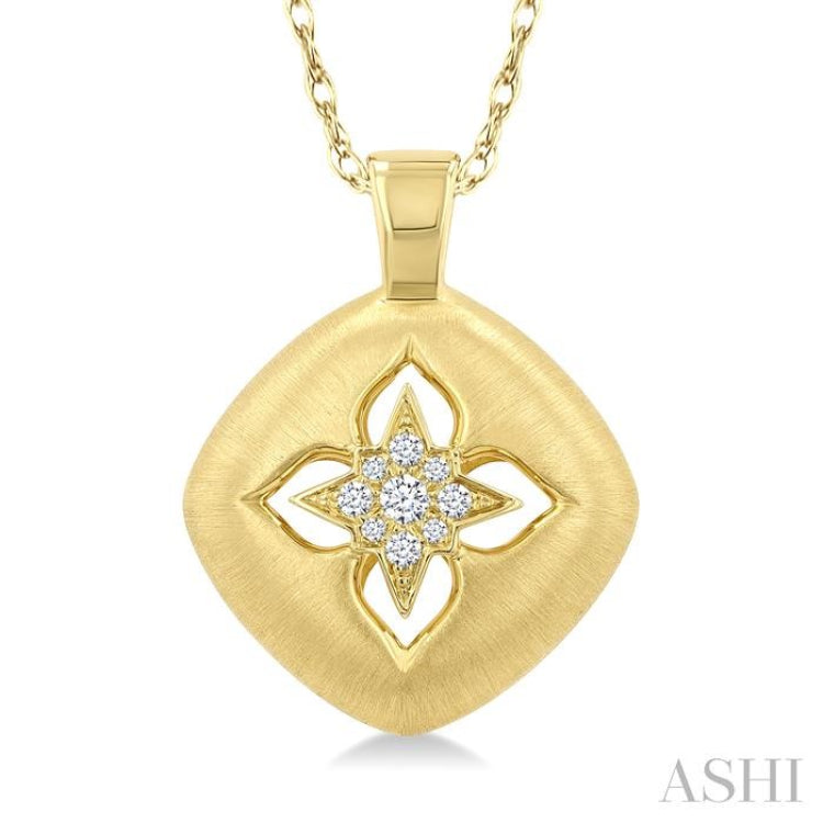 .06CTRDDM FLORAL PD YG 14K-G+CH