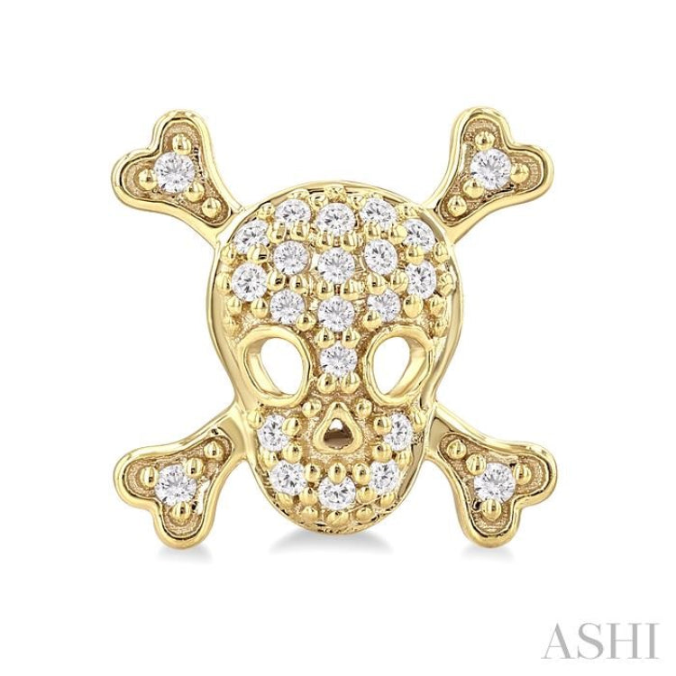 .15CTRDDM PETITE SKULL ER YG 10K-S*